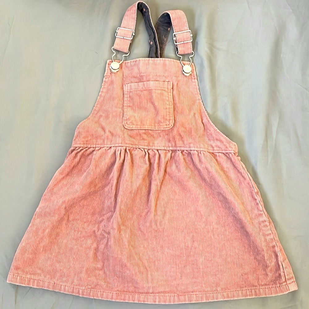 Overall corduroy skirt light pink